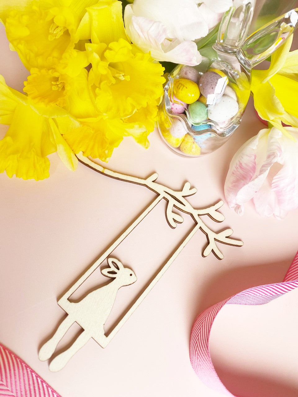 Bunny on Swing charm