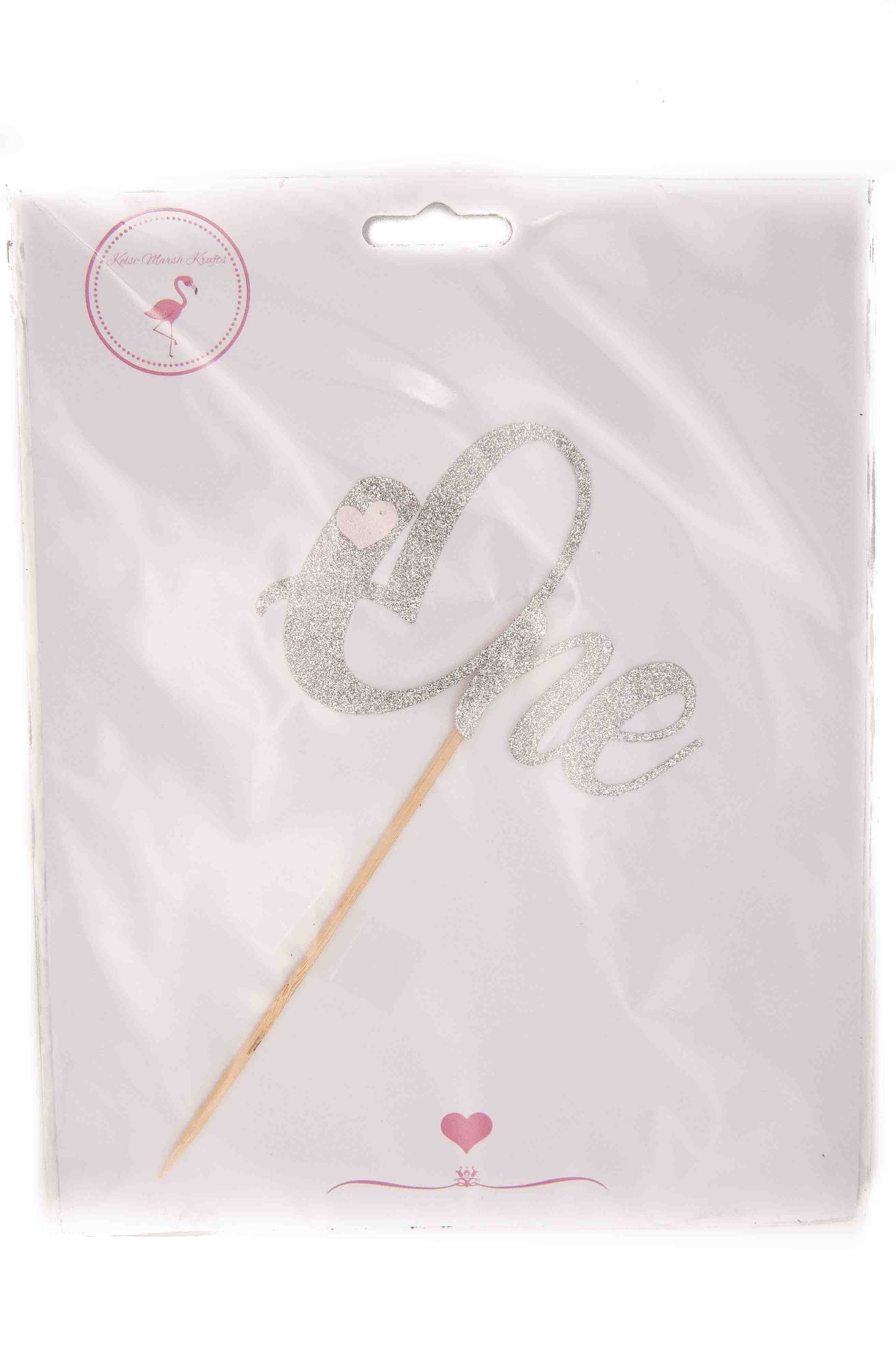 Silver Glitter Card Topper - One