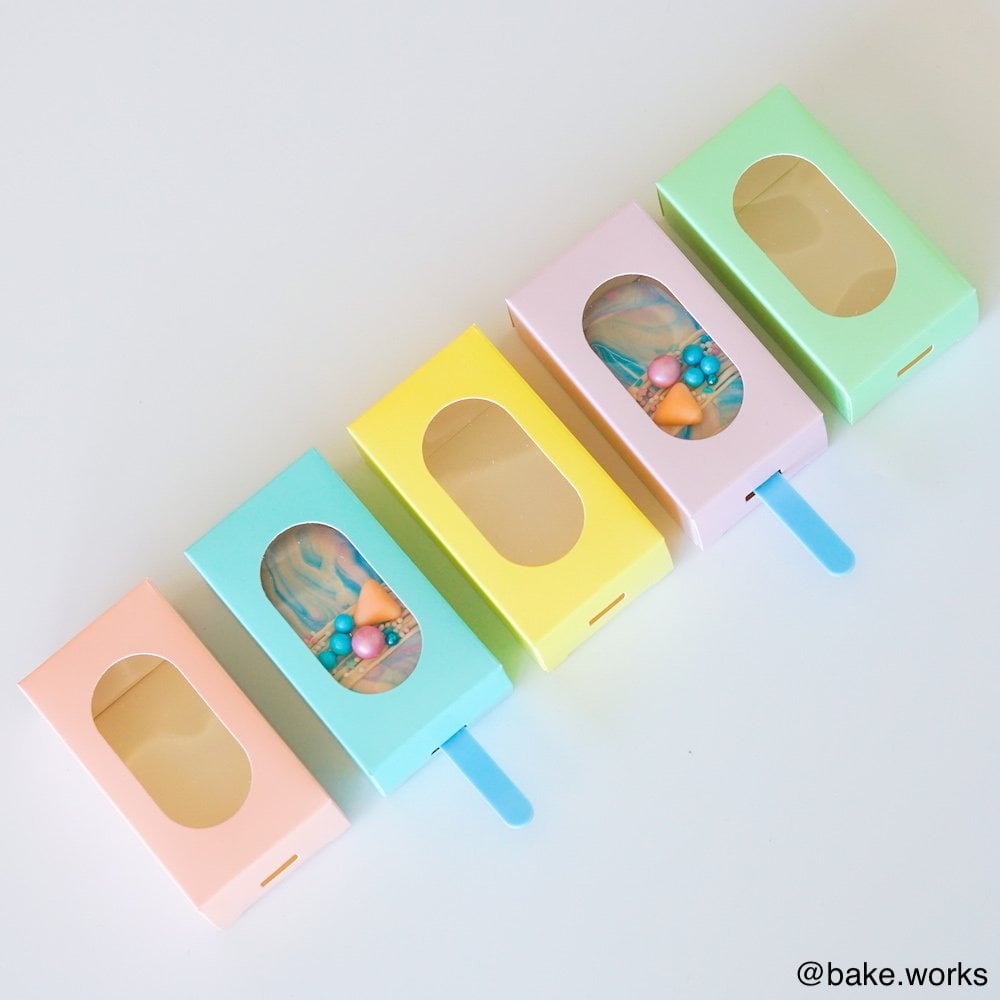 Pastel Pink Cakesicle Box - Pack of 10