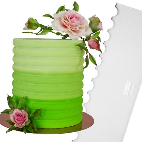 PME Tall Patterned Edge Side Scraper - Scallop
