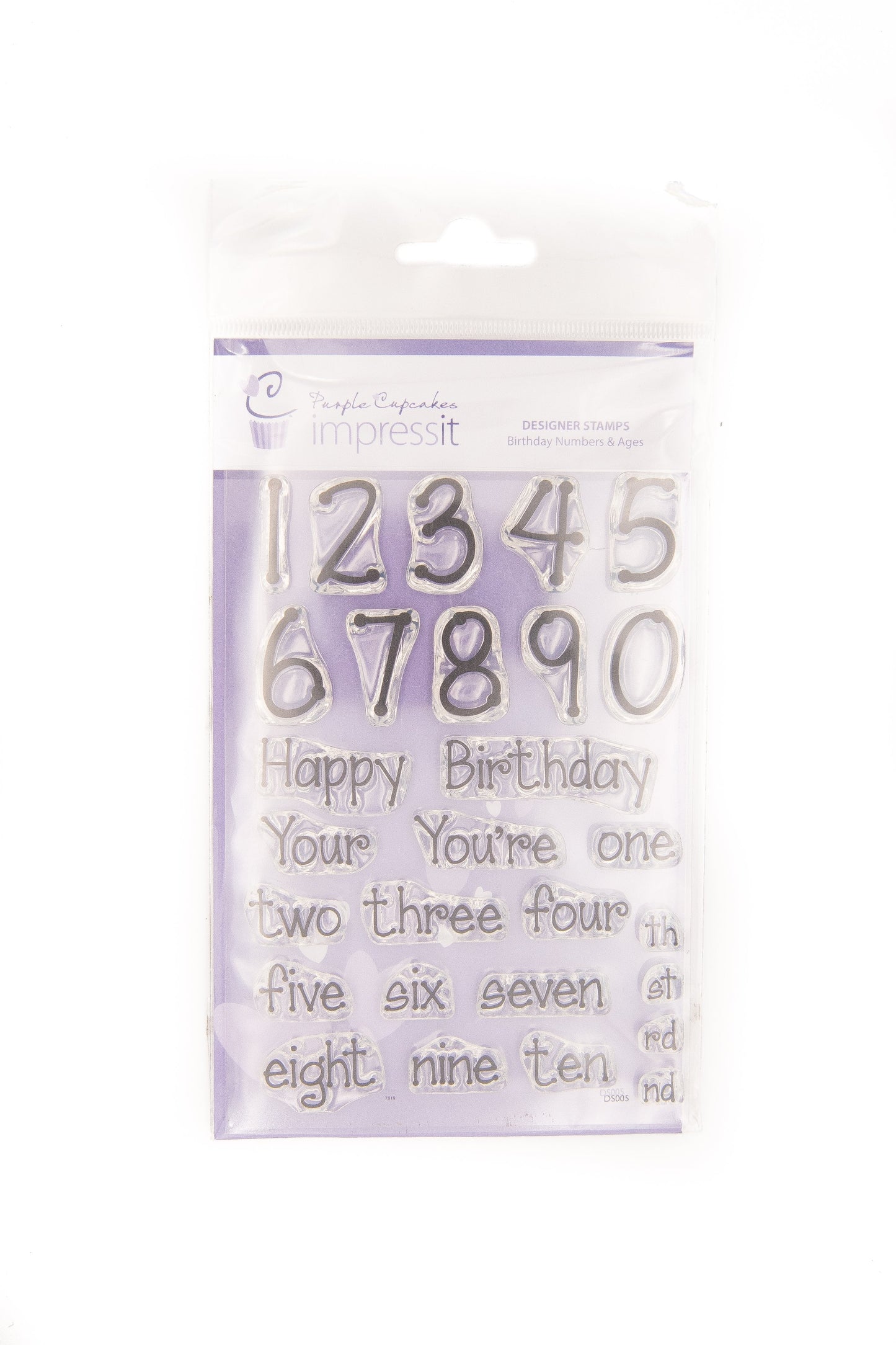 Purple Cupcakes Impressit - Designer Stamps - Birthday Numbers & Ages