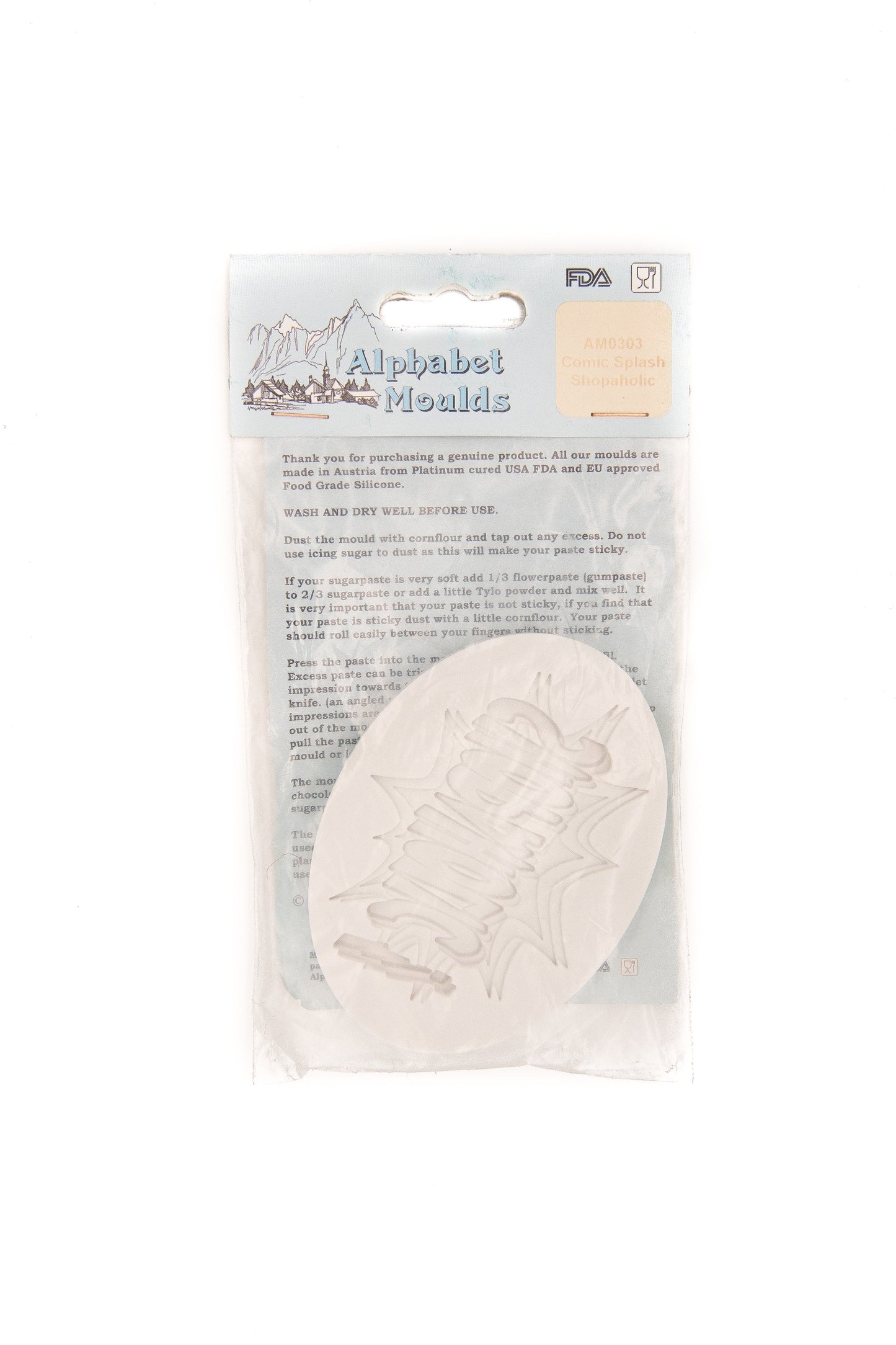 Alphabet Moulds - Comic Splash Shopaholic