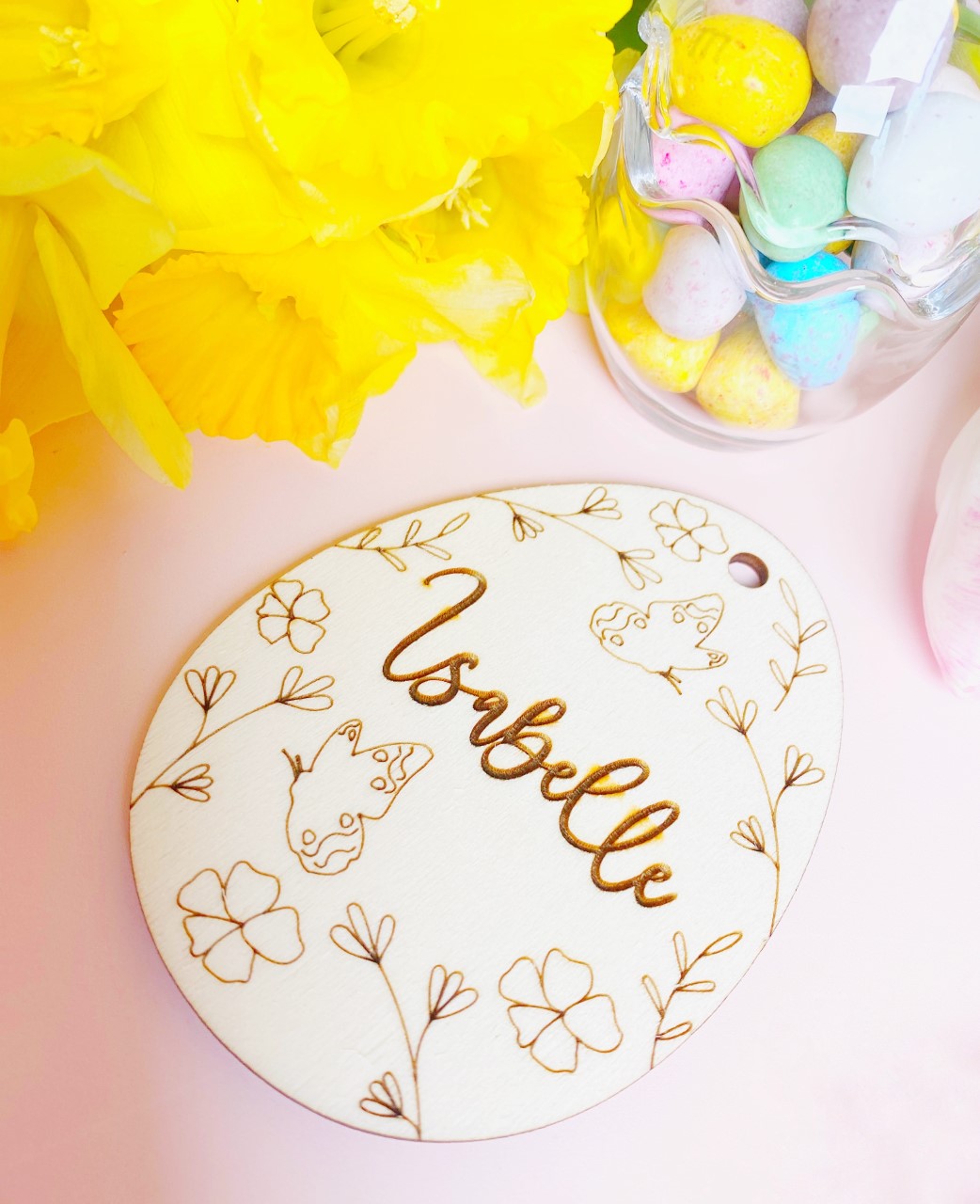 Personalised Floral Butterfly Egg Gift Tag