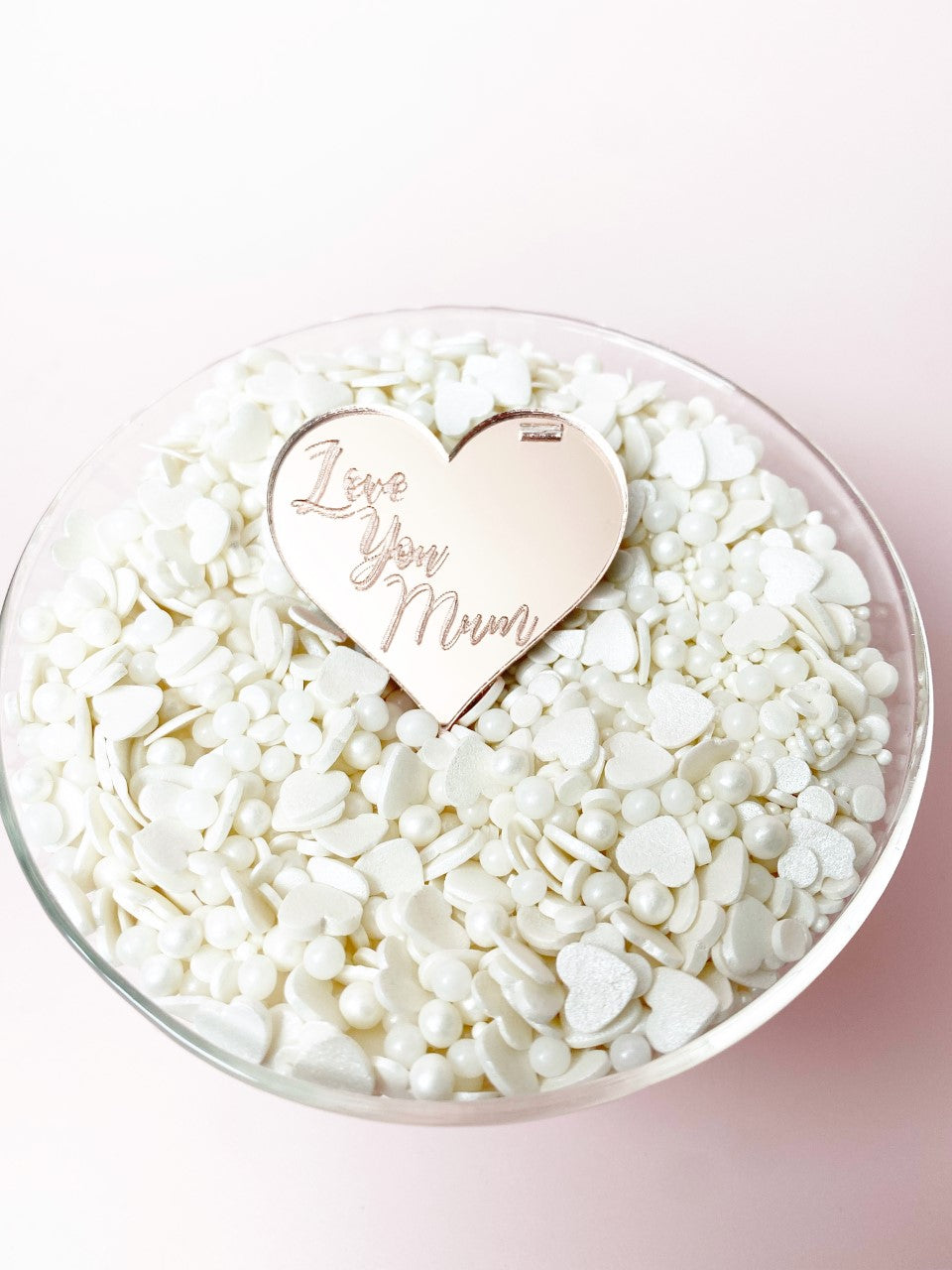 Acrylic Heart Gift Tag - Love You Mum