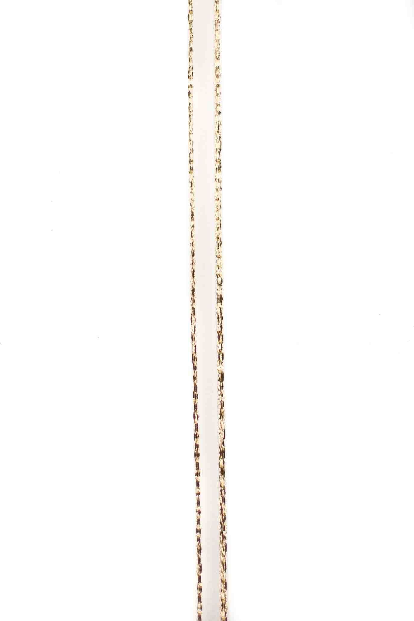 Bridal White Gold Edge Satin Ribbon - 7mm