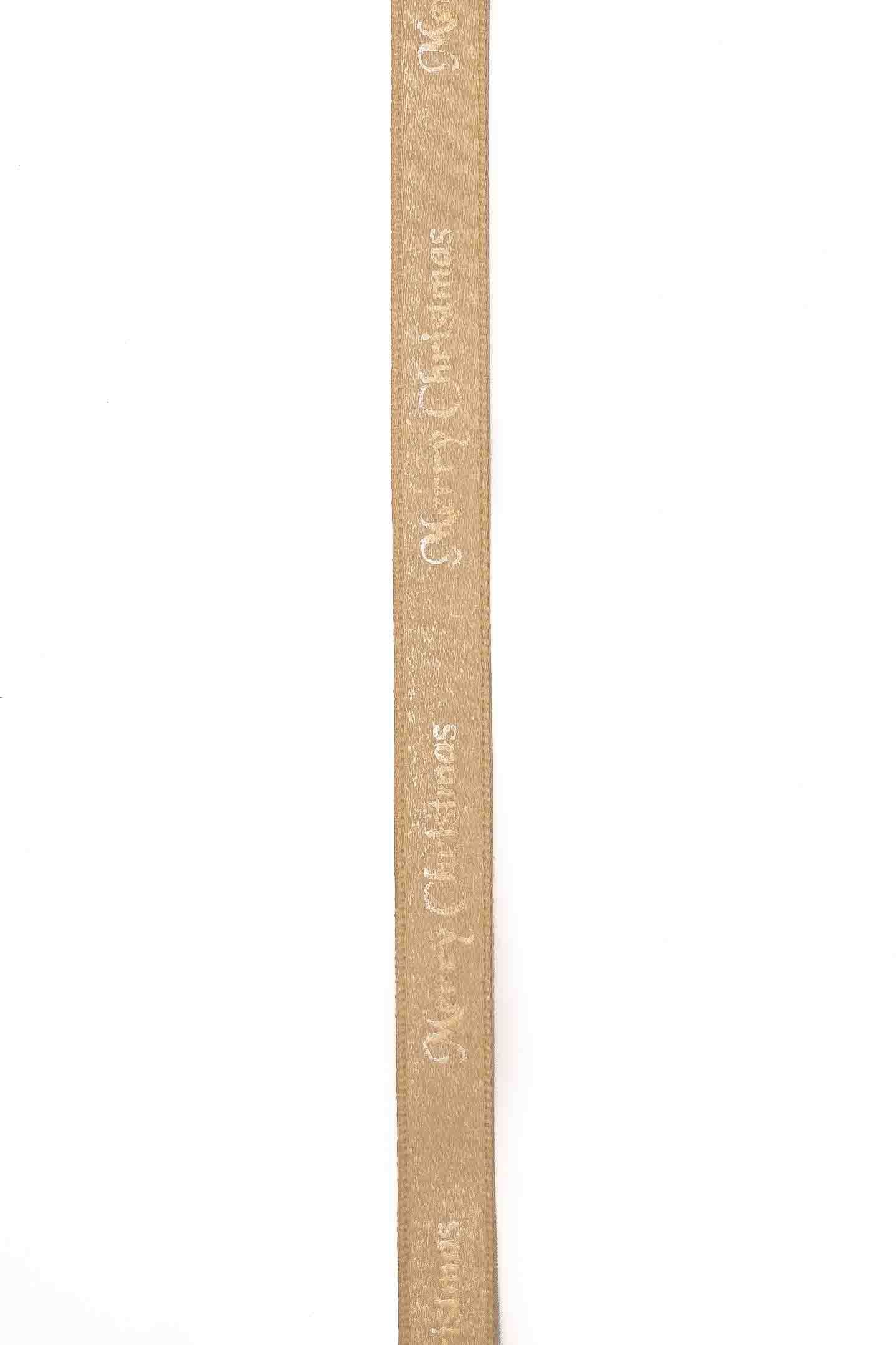 Gold Merry Christmas Ribbon - 10mm