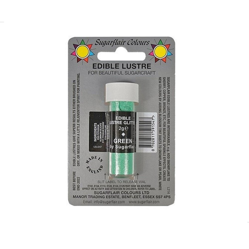 Sugarflair Edible Lustre - Glitter Green