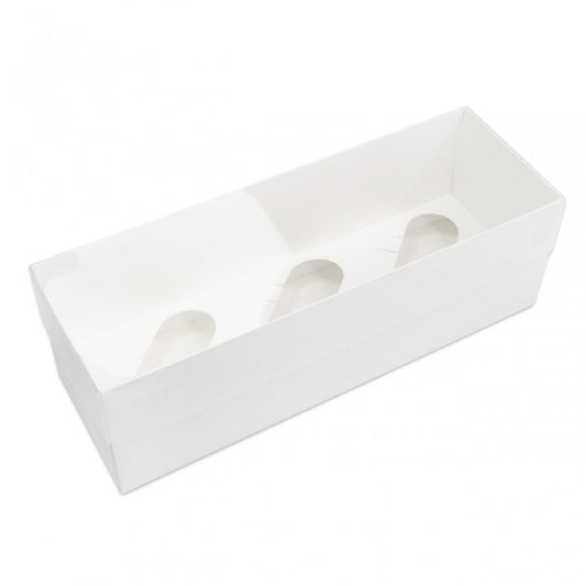 3 Hole Cupcake Box With Full Clear Lid - Pack Of 2
