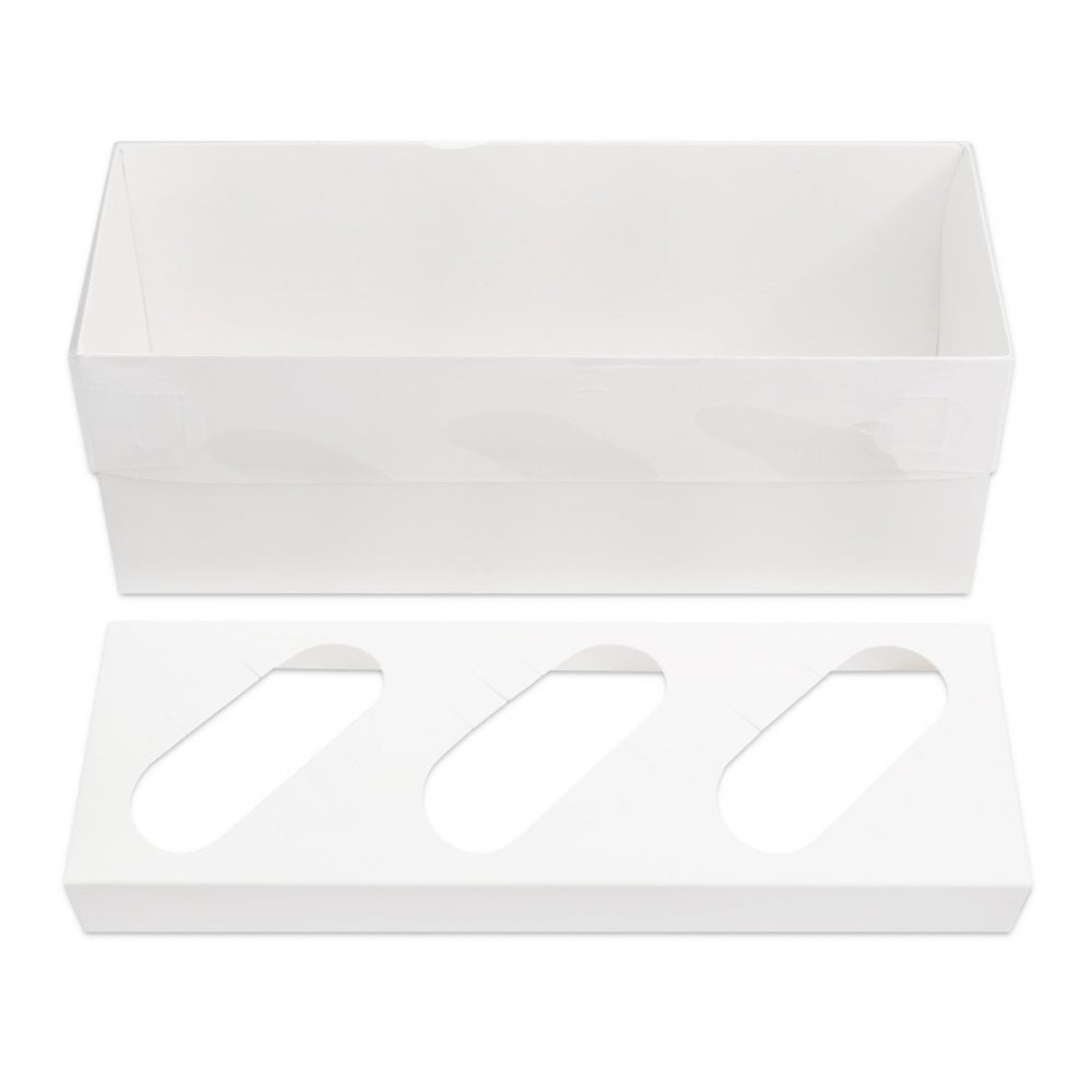 3 Hole Cupcake Box With Full Clear Lid - Pack Of 2
