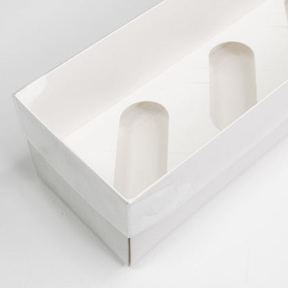 3 Hole Cupcake Box With Full Clear Lid - Pack Of 2