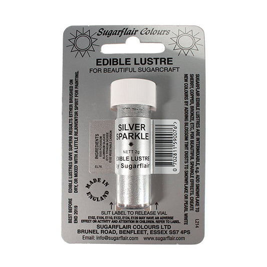 Sugarflair Edible Lustre Colour - Silver Sparkle