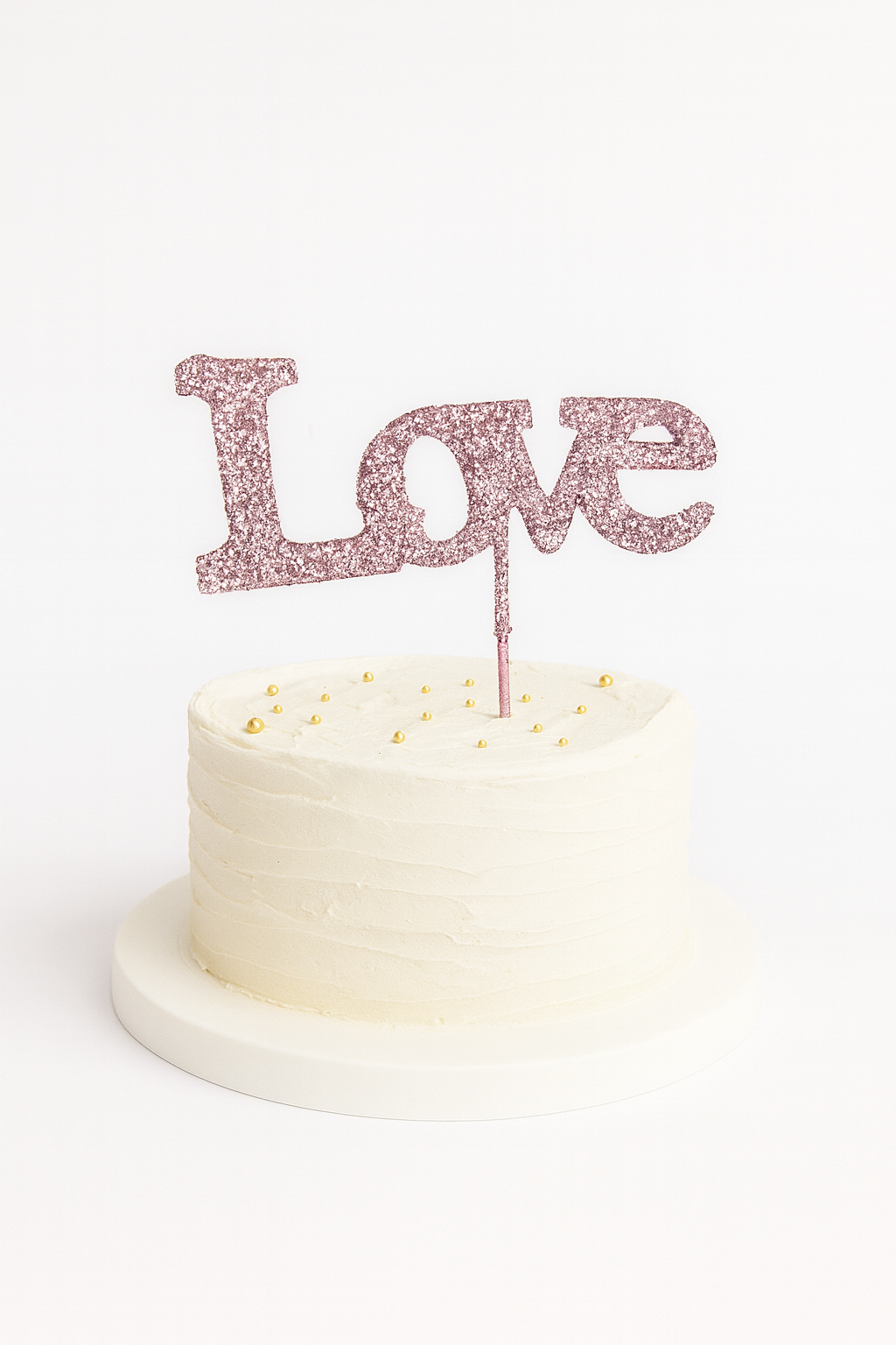 Pink Glitter Pick: Love