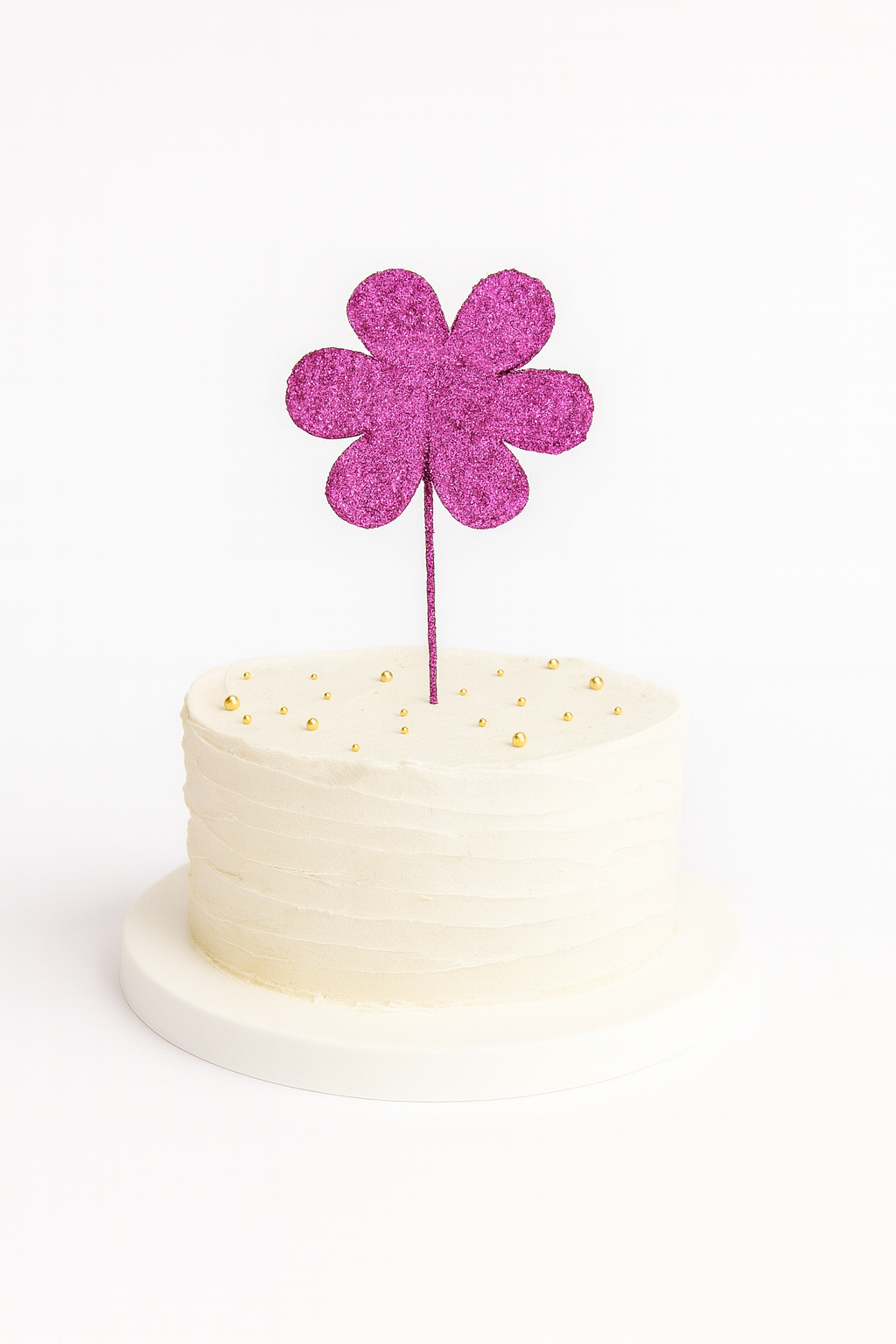 Hot Pink Glitter Pick: Flower