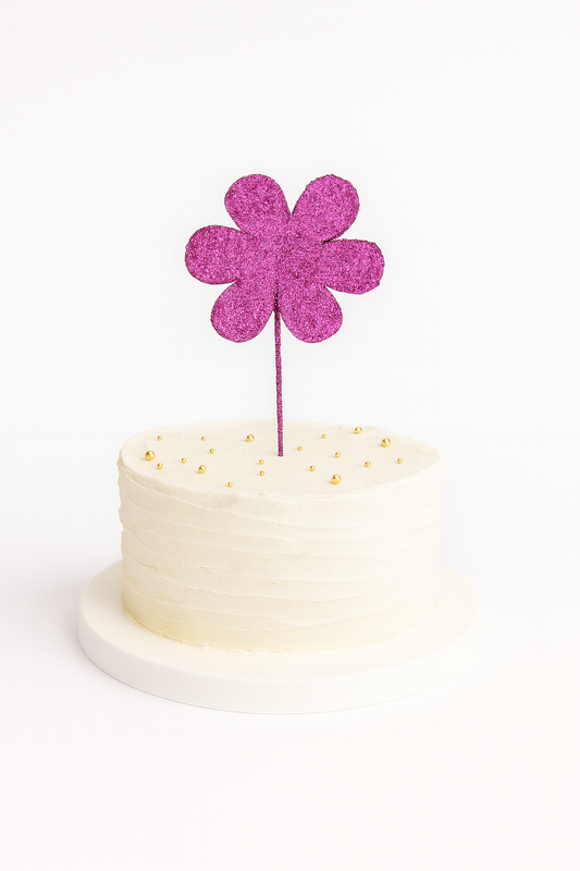 Hot Pink Glitter Pick: Flower