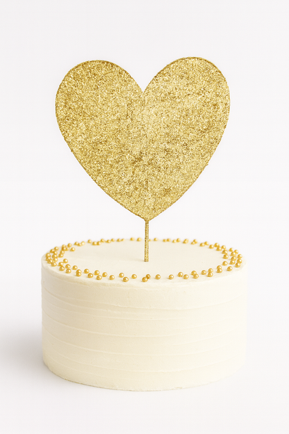 Gold Glitter Pick: Heart