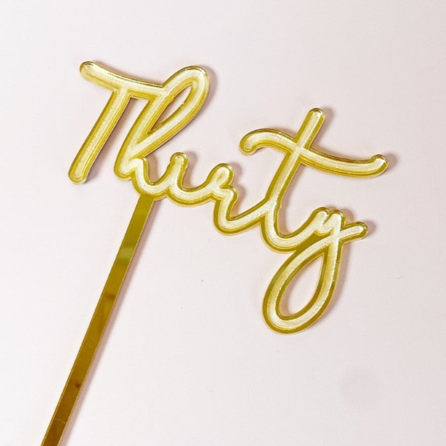 Engraved Age Cake Topper