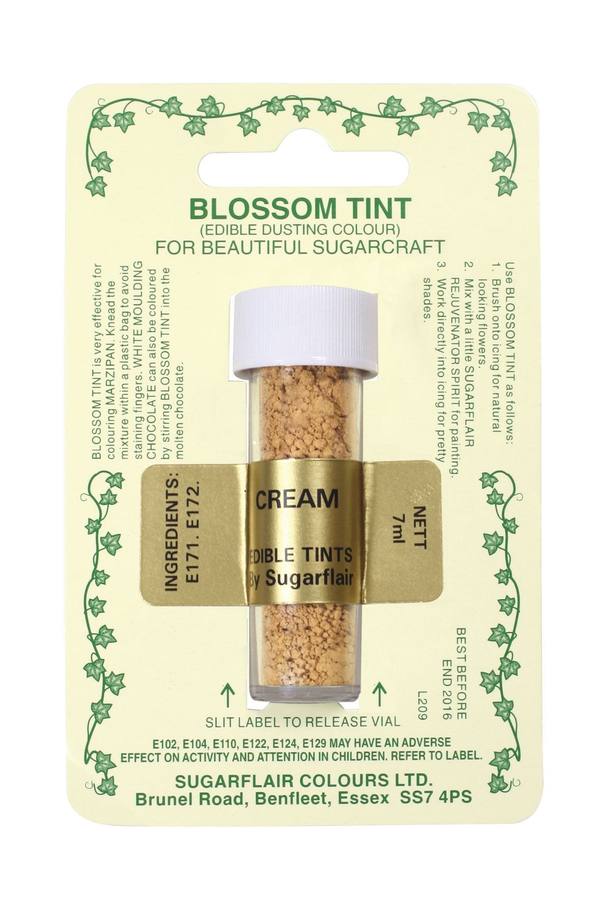 Sugarflair Blossom Tint Dusting Colours - Cream