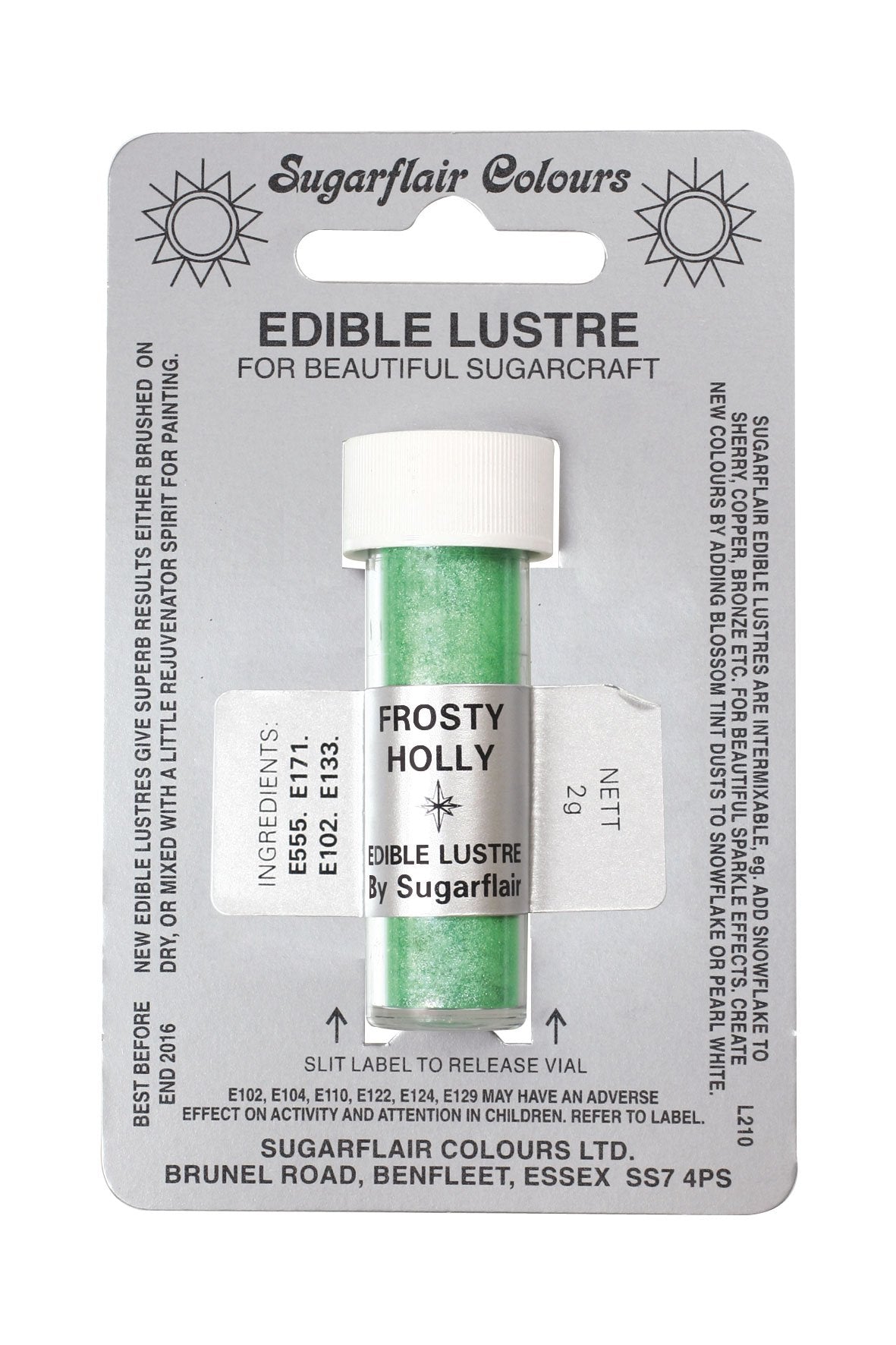 Sugarflair Edible Lustre Colour - Frosty Holly