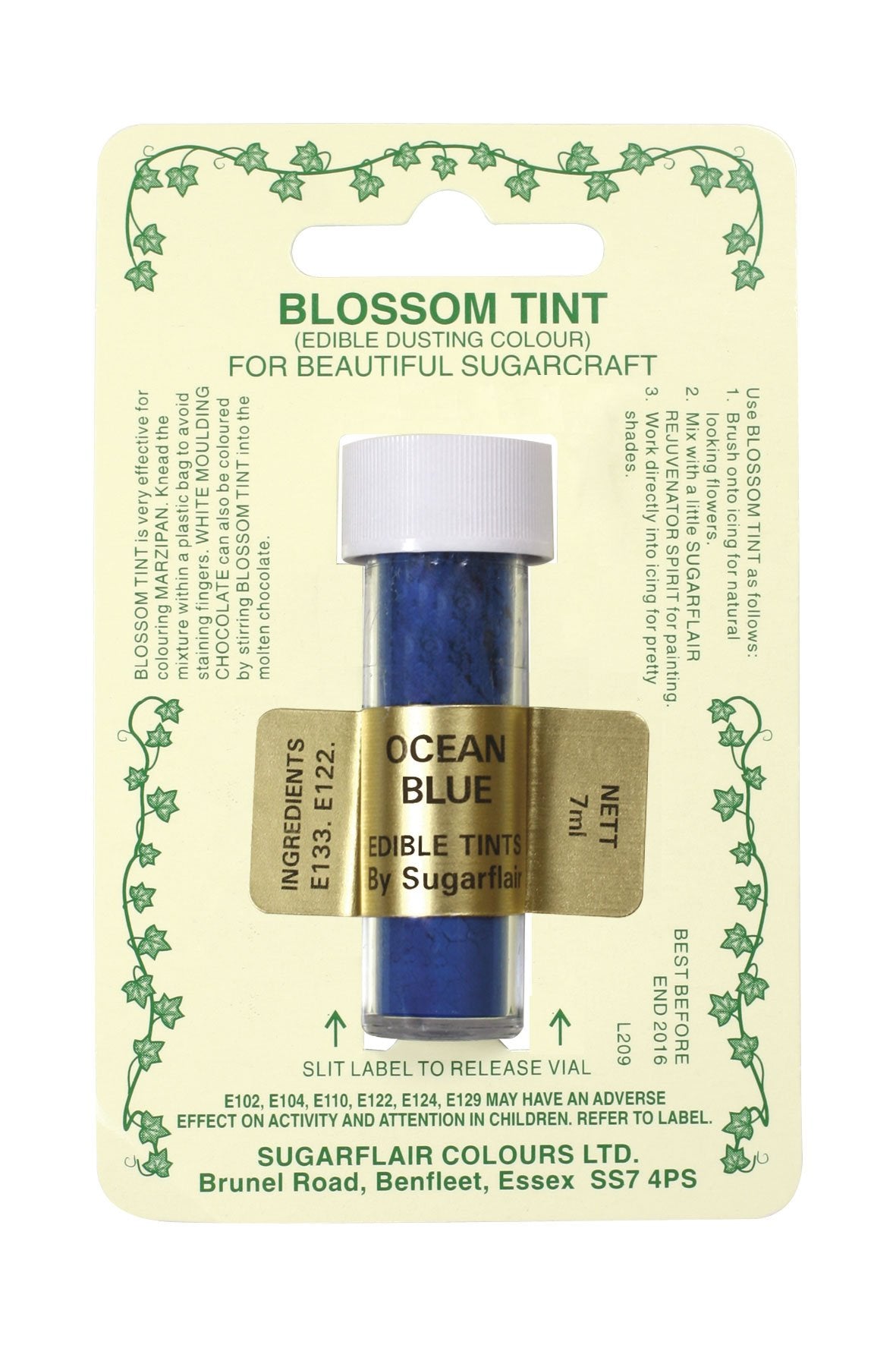 Sugarflair Blossom Tint Dusting Colours - Ocean Blue