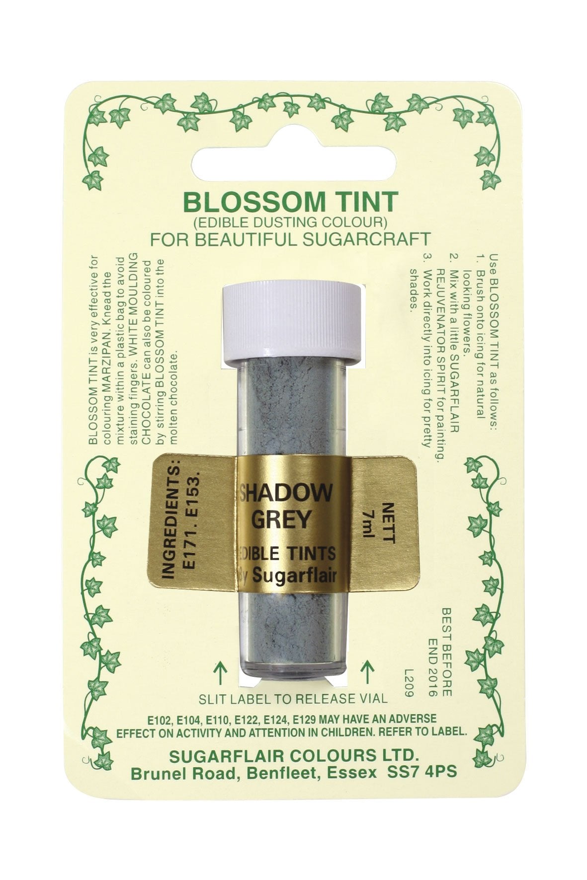 Sugarflair Blossom Tint Dusting Colours - Shadow Grey