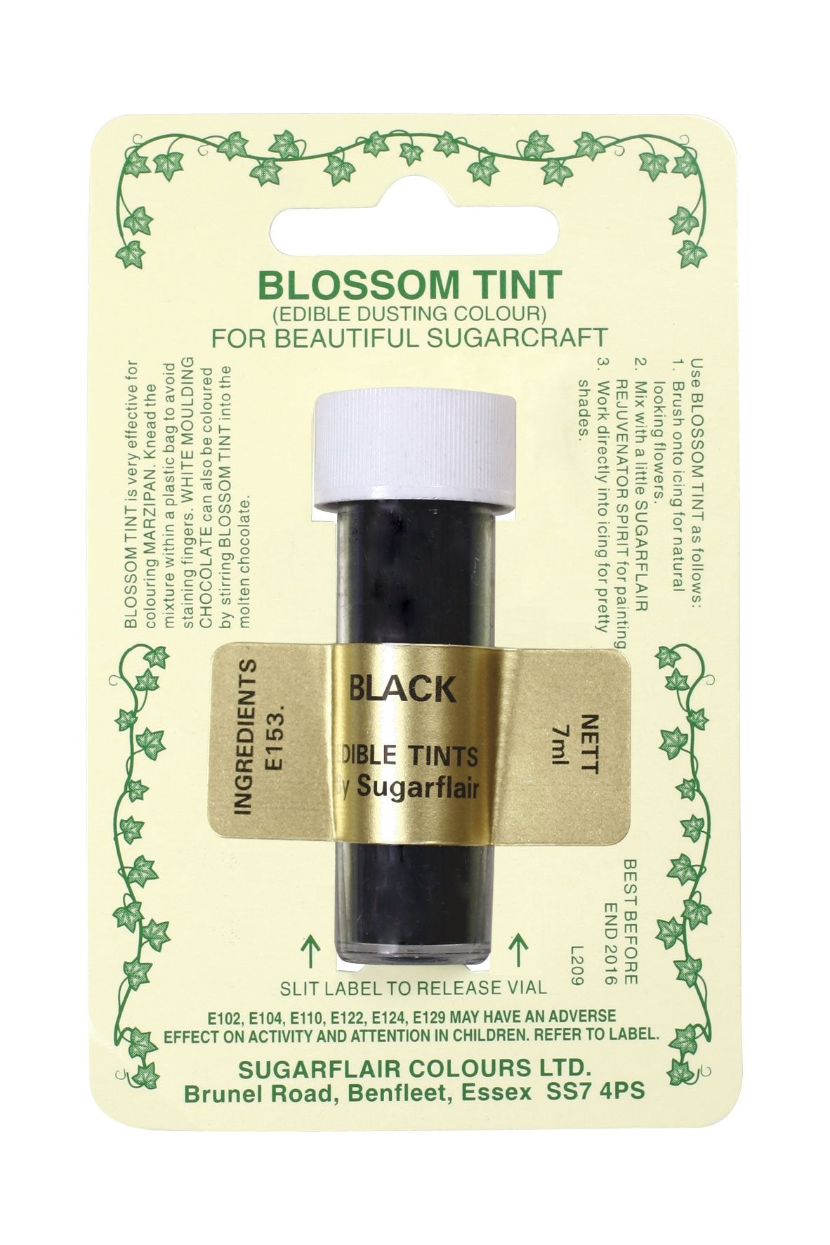 Sugarflair Blossom Tint Dusting Colours - Black