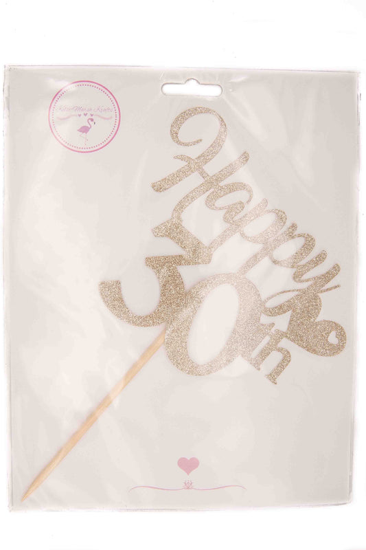 Gold Glitter Card Topper - Happy 30th