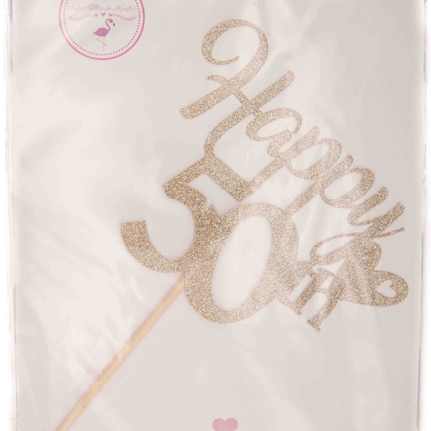 Gold Glitter Card Topper - Happy 50th