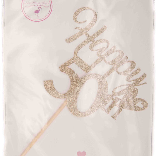 Gold Glitter Card Topper - Happy 50th