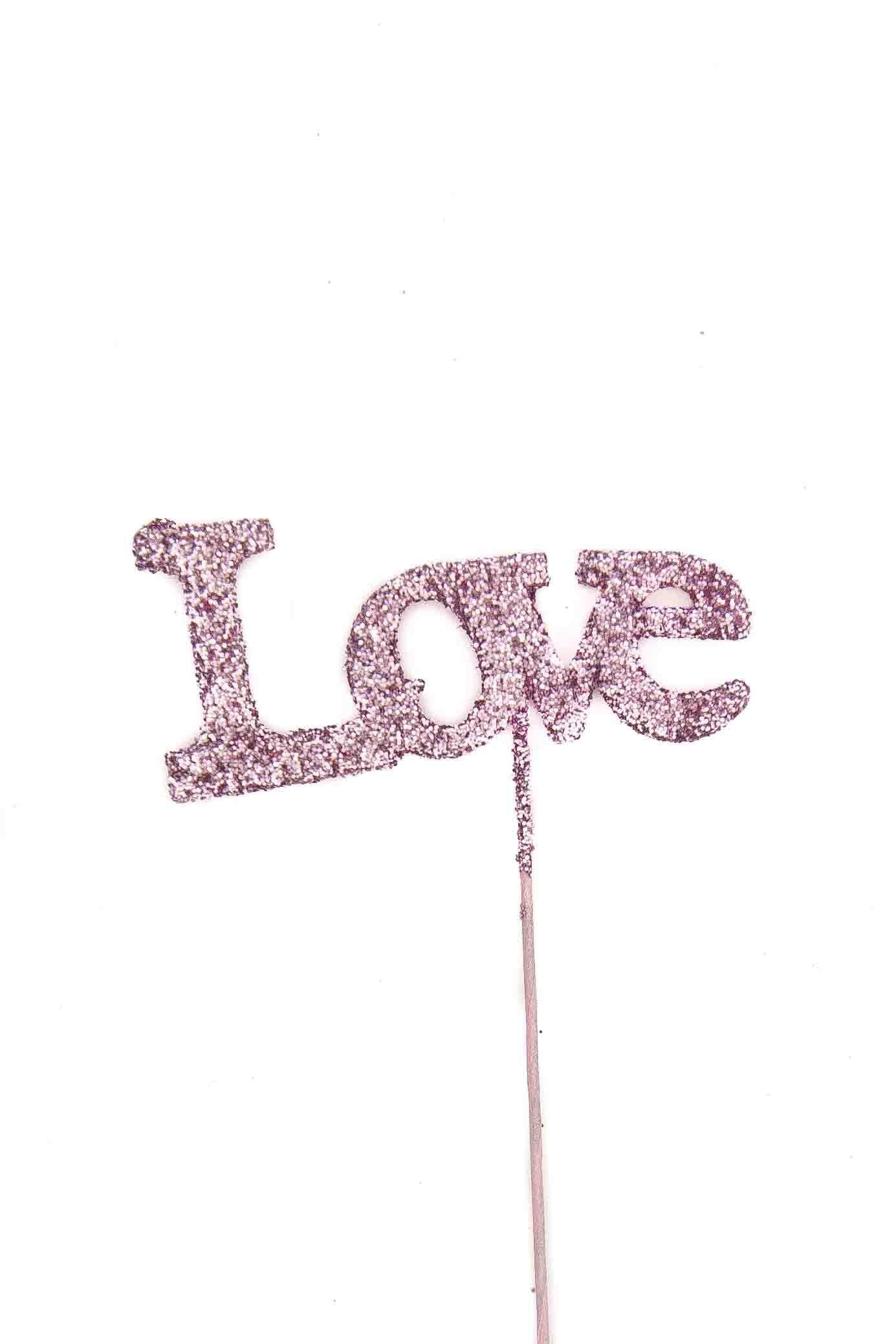 Pink Glitter Pick: Love