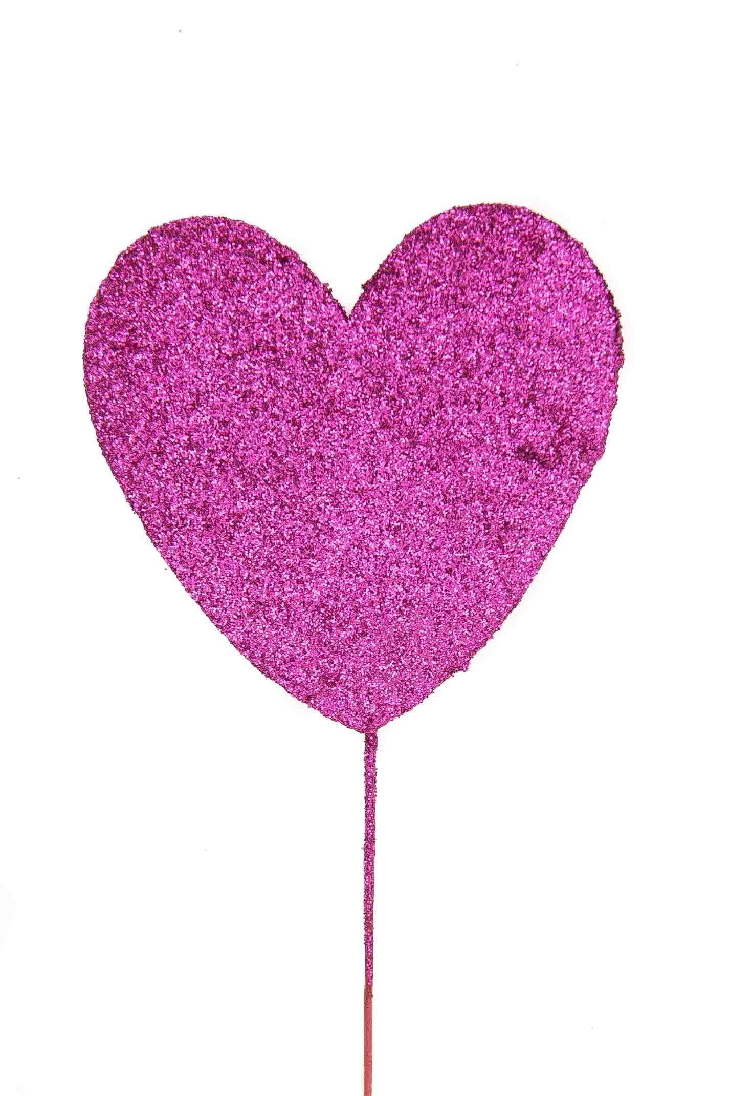 Hot Pink Glitter Pick: Heart