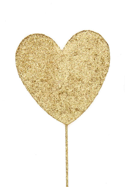 Gold Glitter Pick: Heart