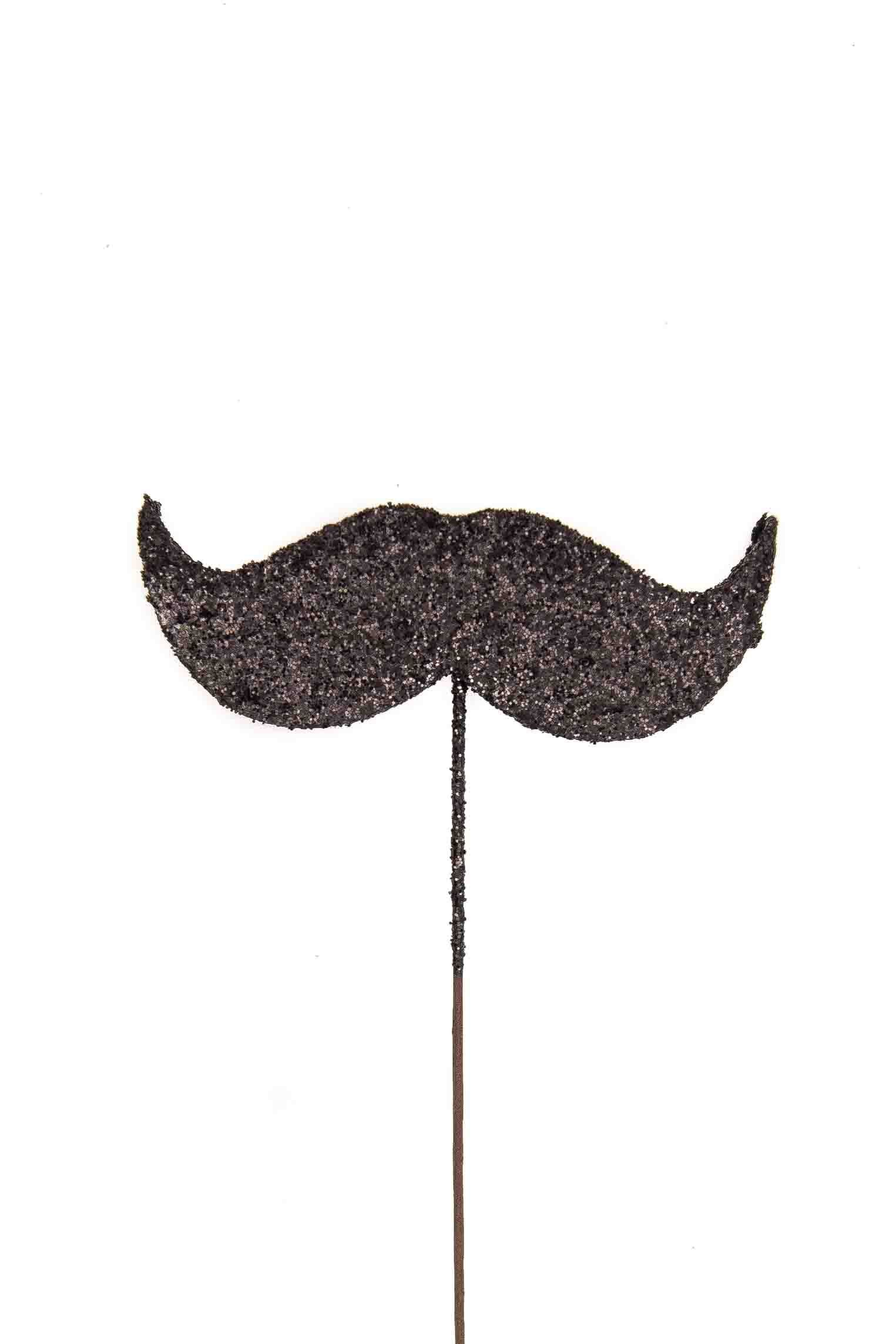 Black Glitter Pick: Moustache