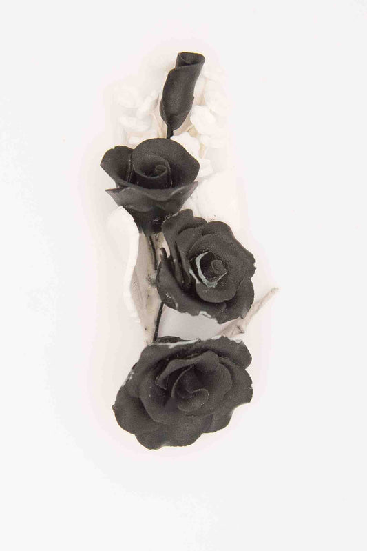 Small Black and White Rose Spray