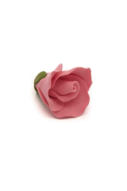 Small Pink Rose with Calyx