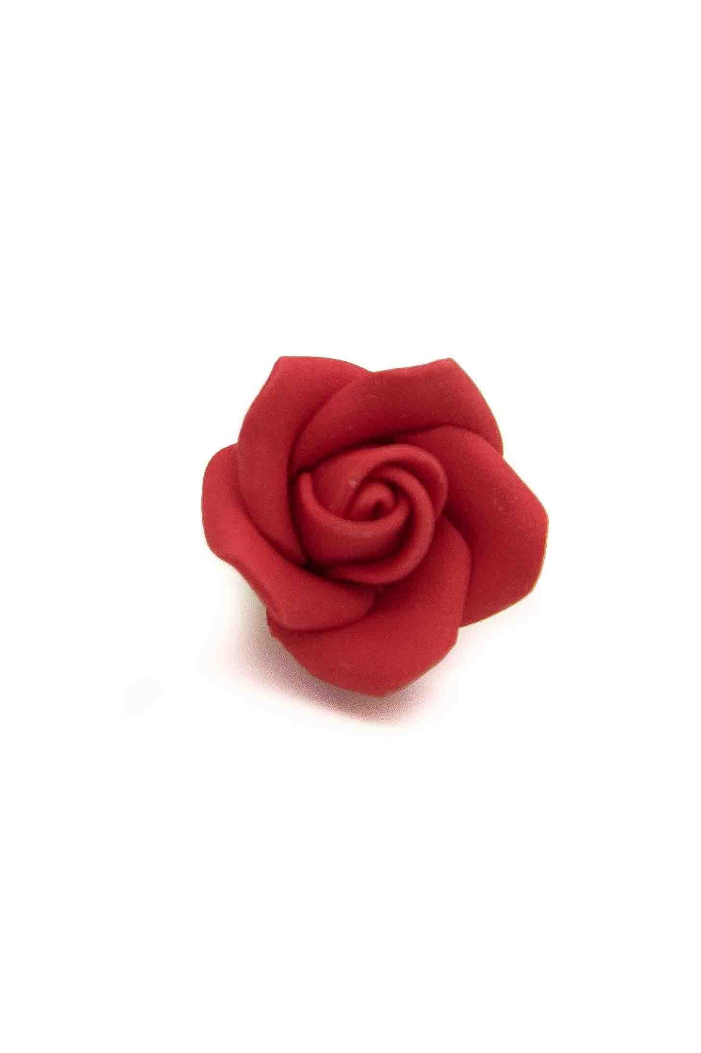 Small Red Rose with Calyx and Wire