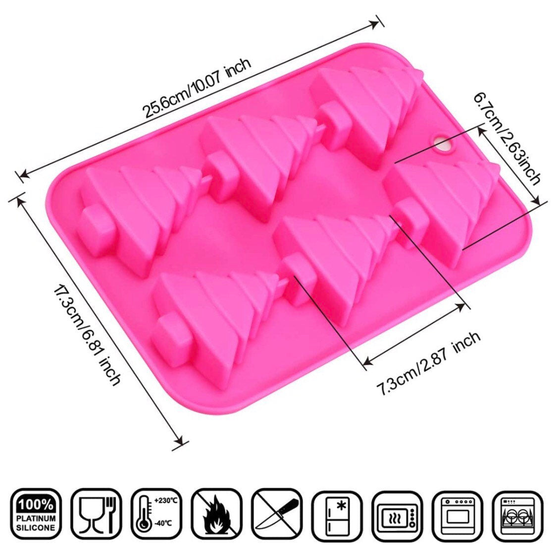 Christmas Tree Silicone Mould, 6 cavity