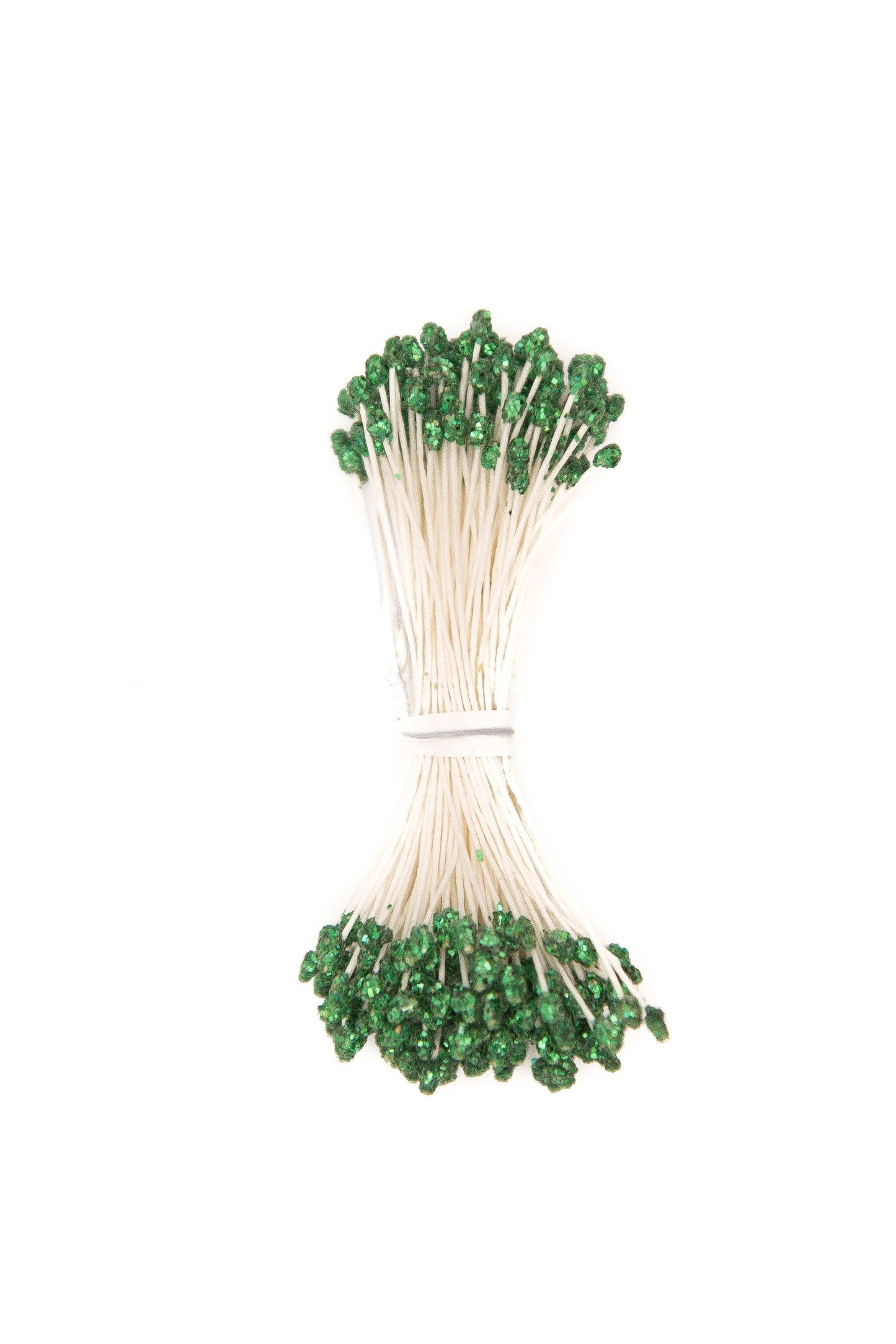 Small Stamens with a Glitter Green Head & White Stem