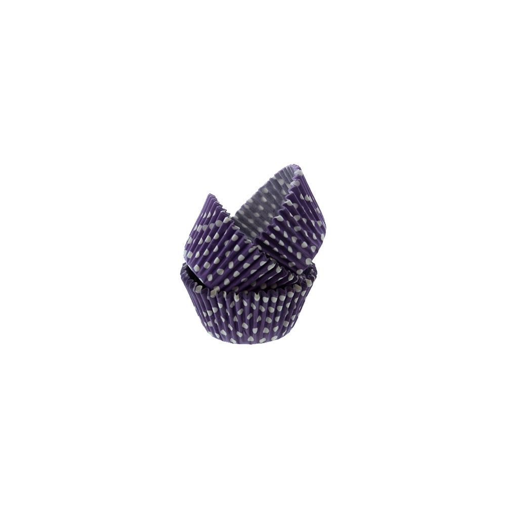 Cake Star Deep Purple Spot Printed Baking Cases - 54 Piece