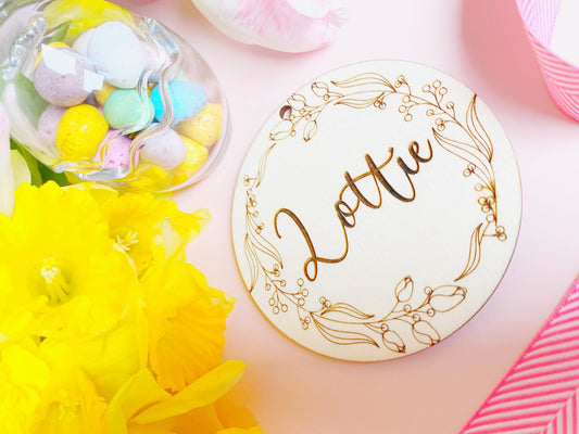 Personalised Round Floral Gift Tag