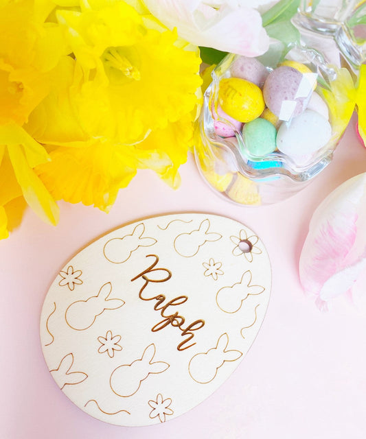 Personalised Bunny Egg Gift Tag