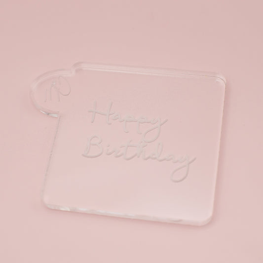 Reverse Embosser - Happy Birthday Handwriting