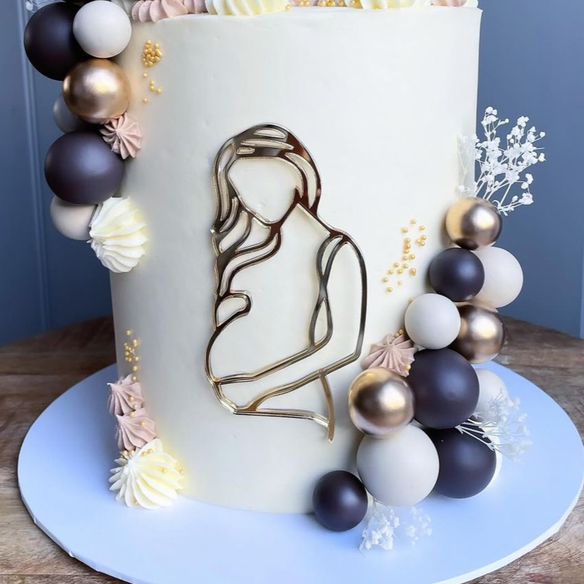 Pregnancy Silhouette Cake Charm