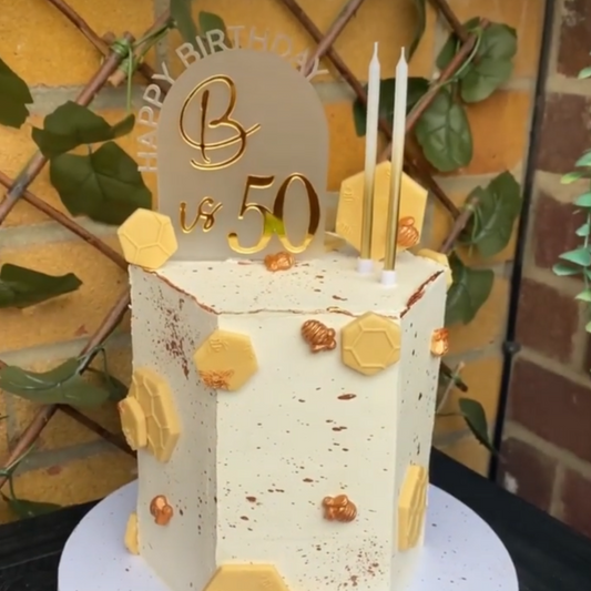 Frosted Arch Happy Birthday Age Topper