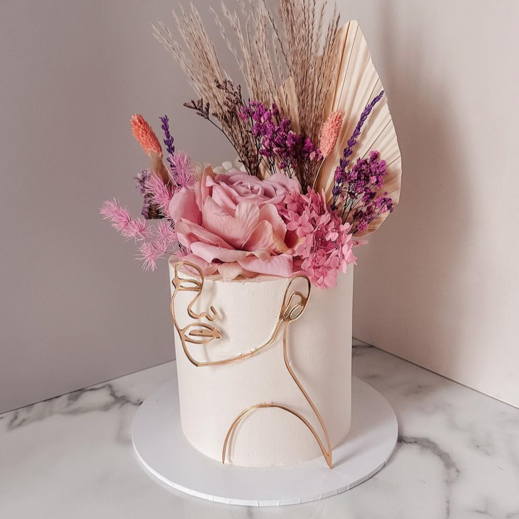 Silhouette Female Face Cake Charm