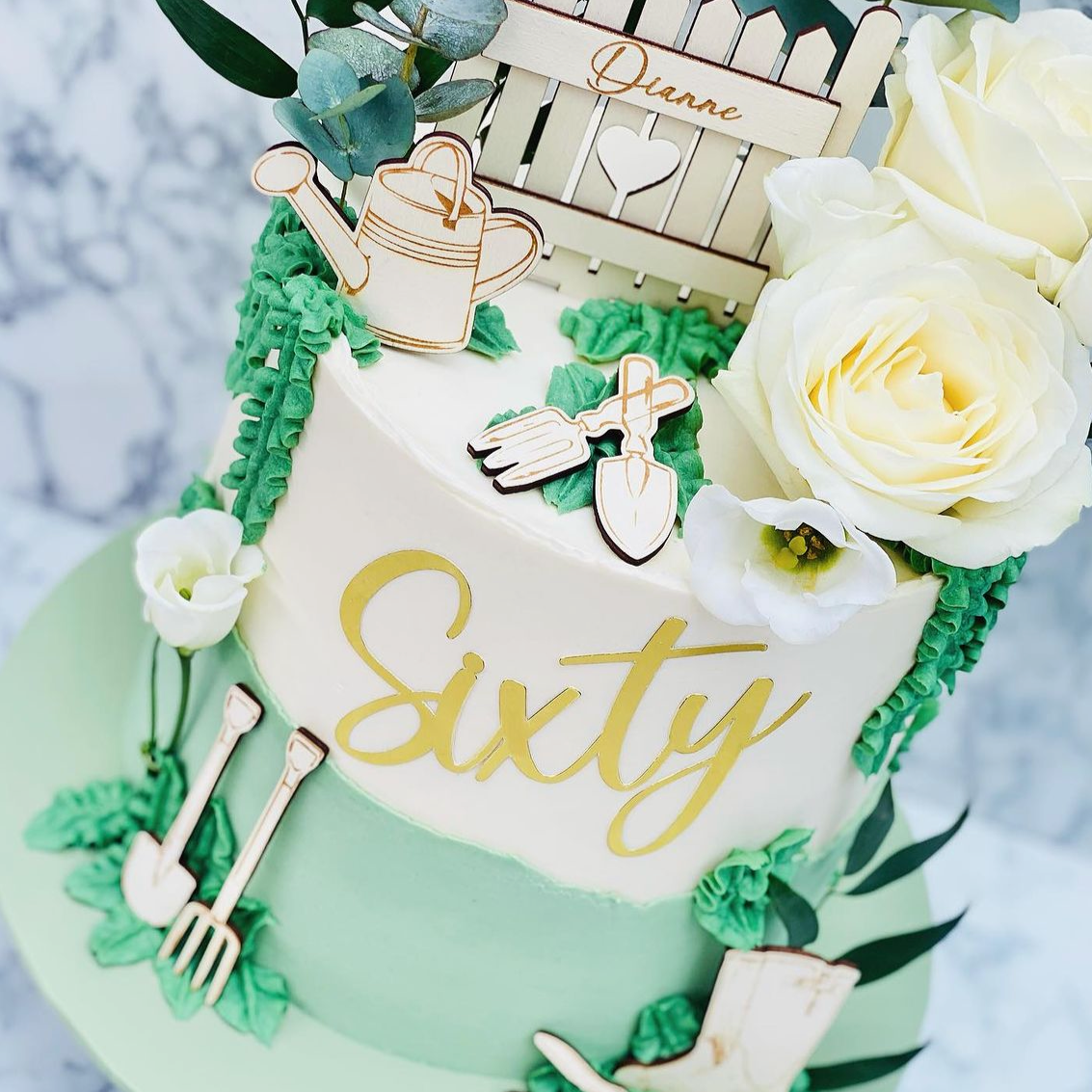 Personalised Gardening Cake Topper Set