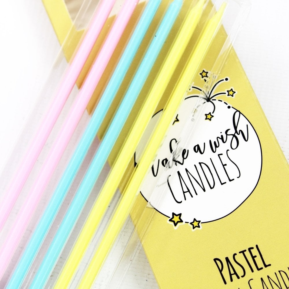 Make a Wish Tall Pastel Pencil Candles x 6