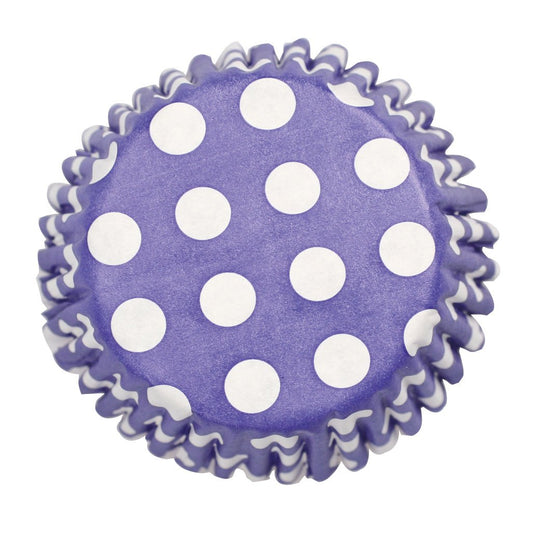 Cake Star Purple Spot Printed Baking Cases - 54 Piece