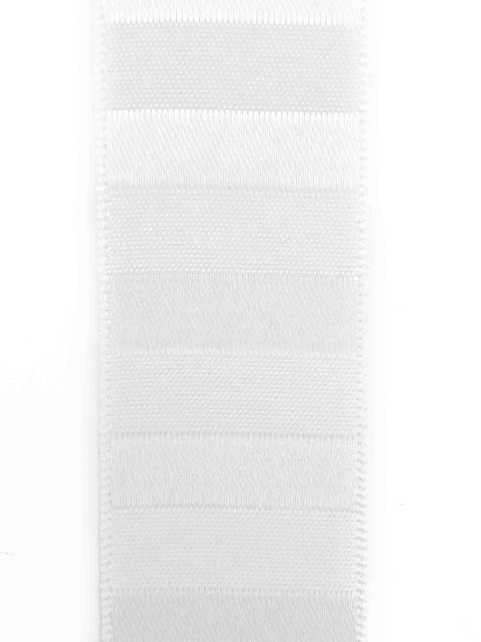 White Striped Satin Ribbon - 15mm