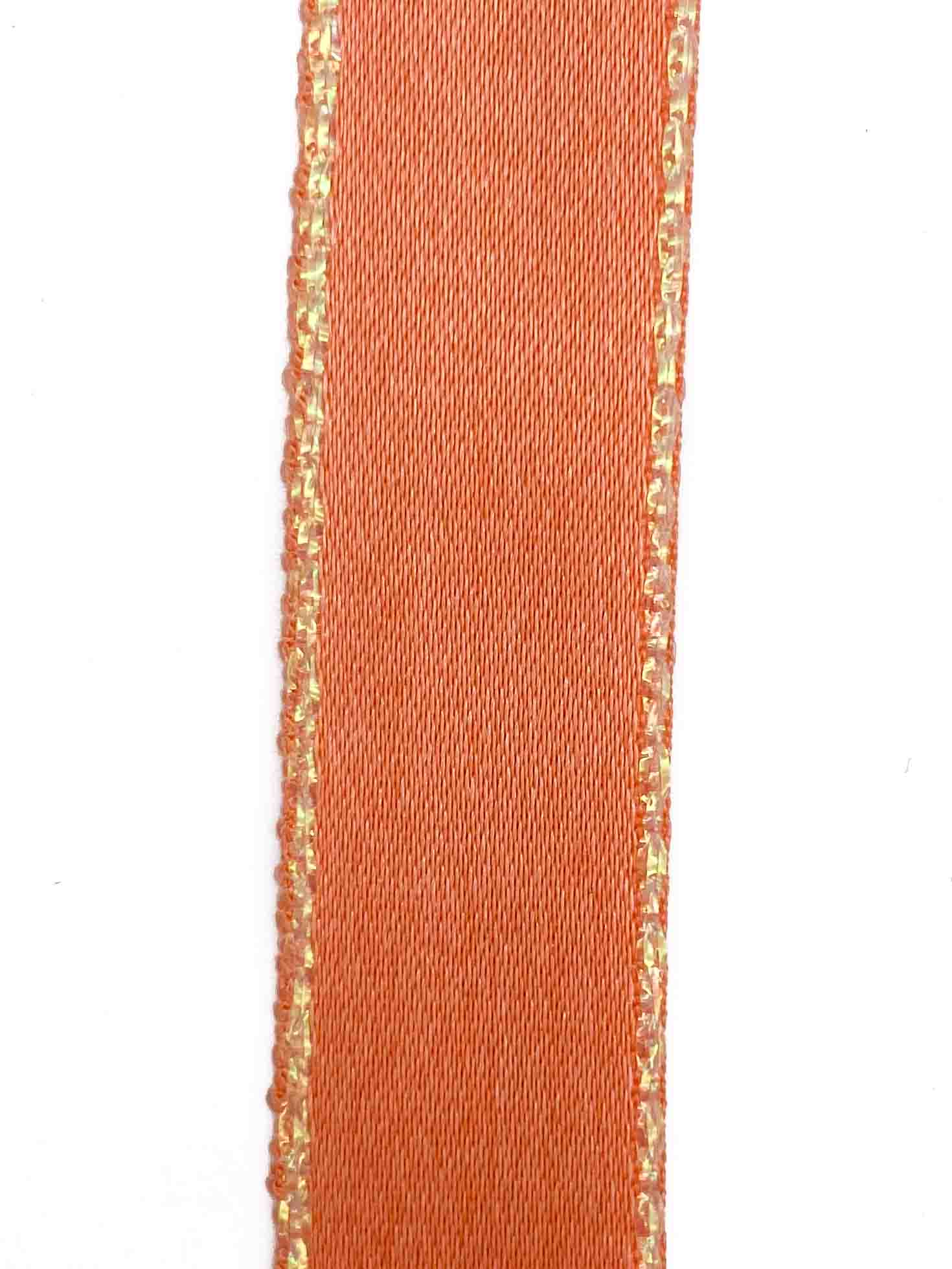 Peach Iridescent Edge Satin - 15mm