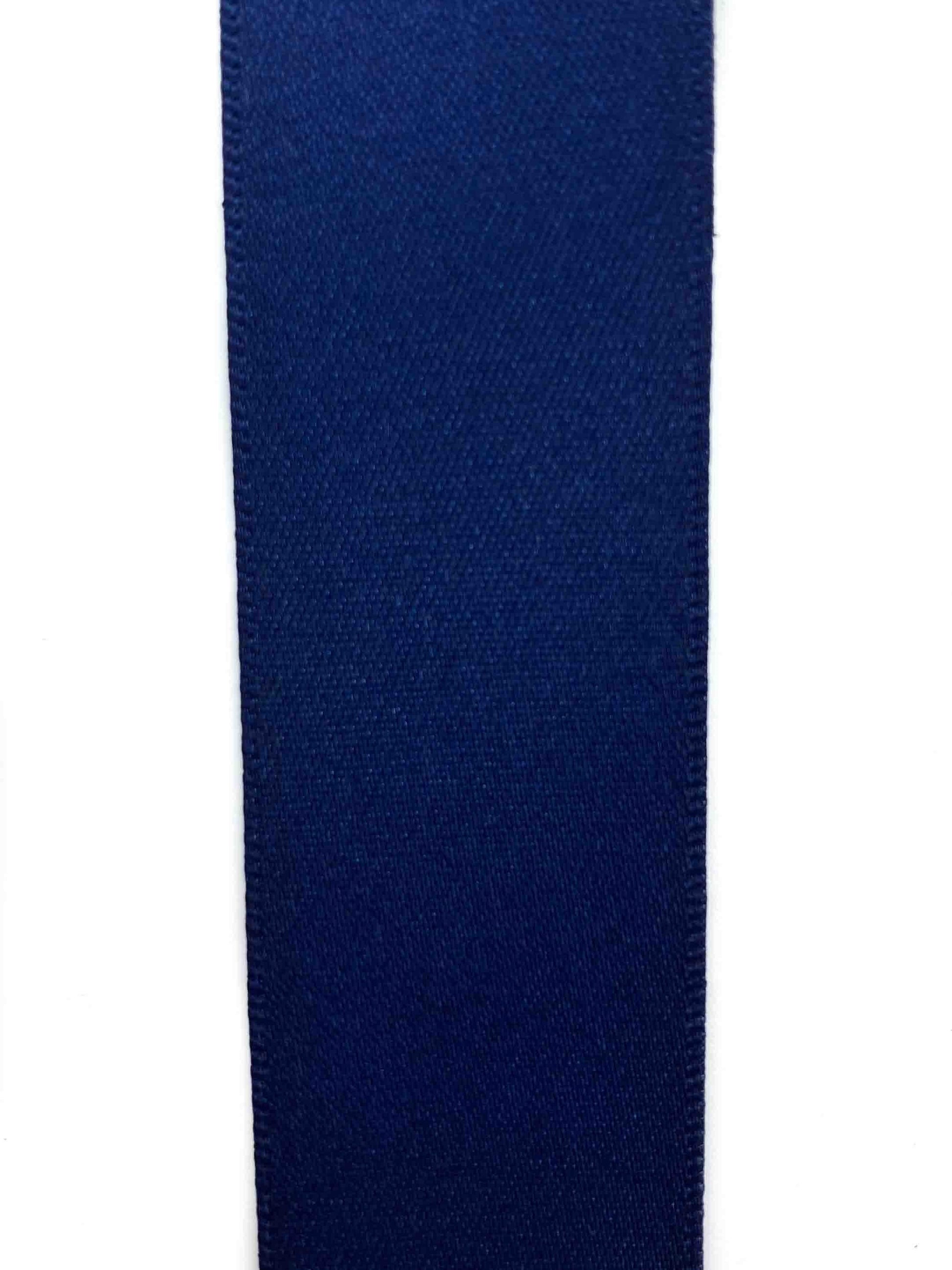 Navy Double Sided Satin Ribbon - 25mm